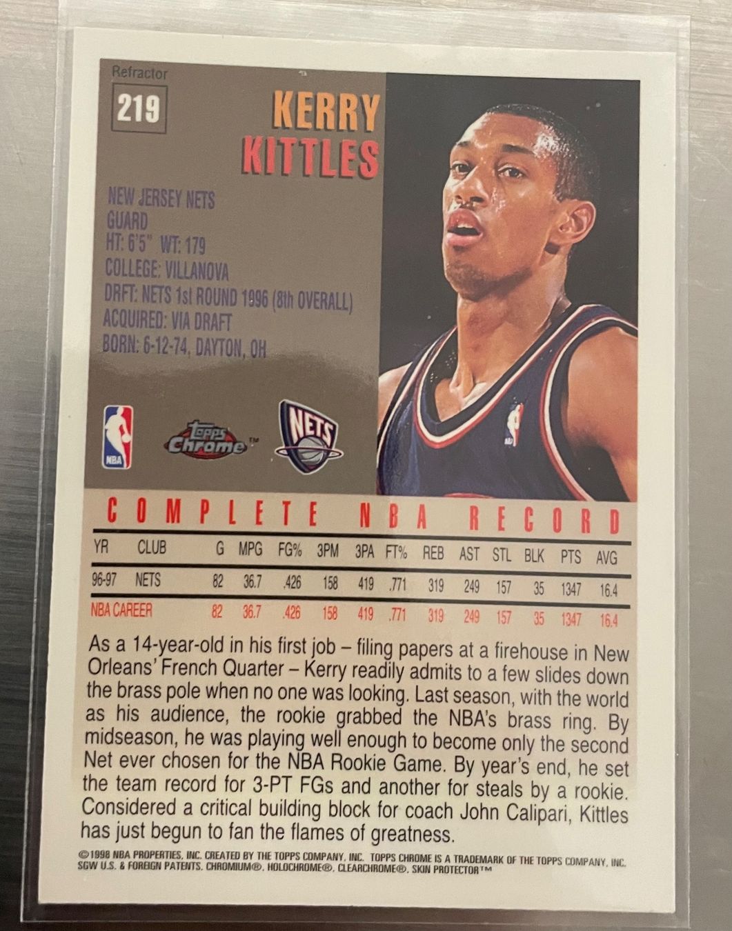 Nba Carte collezionabili: NBA Kerry Kittles Topps Chrome Refractor Card – Nuovo (secondo la descrizione) da Muttenz venduto da joba23 1