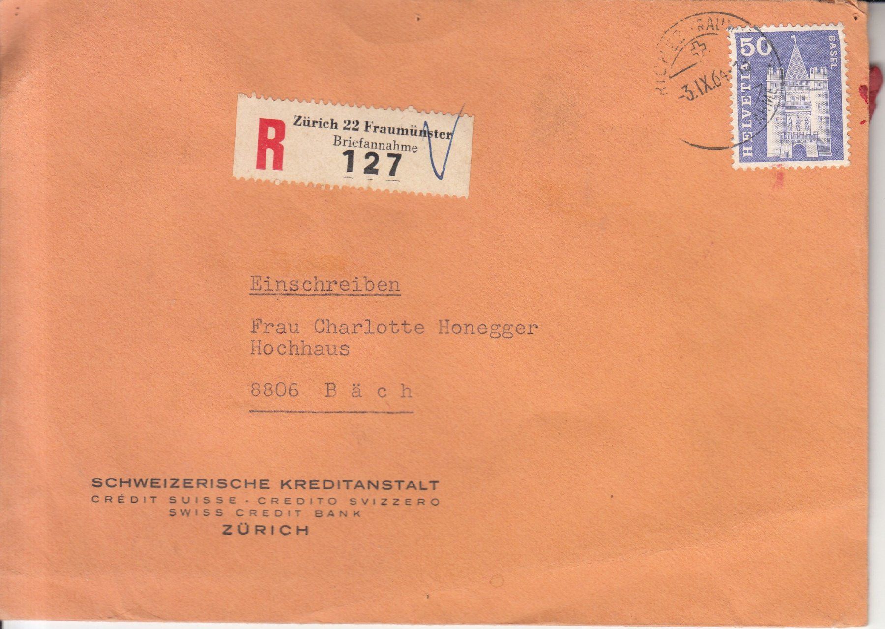 Alle Briefmarken: SBK 363 auf Siegelbrief CS 1964 – Gebraucht aus Bürglen TG von StampGraf