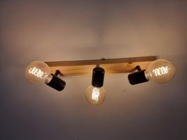Wandlampe Holz mit 3 Leuchten von Eglo