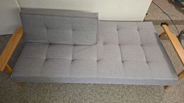Designer-Schlafsofa (Splitback Frej) mit Stoffbezug grau