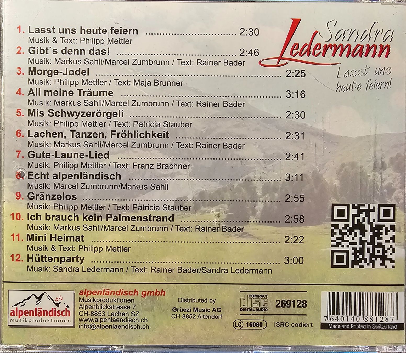 CD: Sandra Ledermann - Lasst uns heute feiern! – Usato da Wahlen b. Laufen venduto da Cg10 1