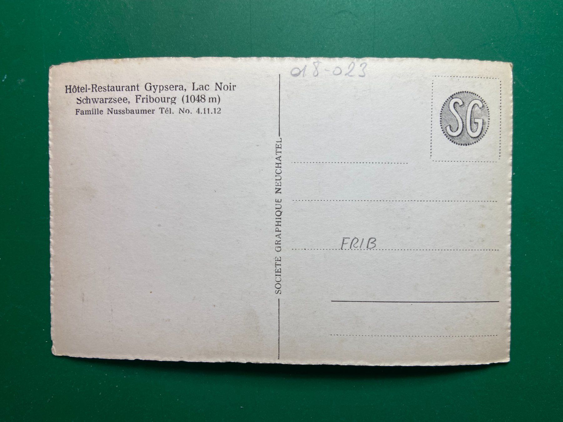 Cartoline postali: Schwarzsee - Hotel-Restaurant Gypsera – Usato da Steg VS venduto da danwer74 1