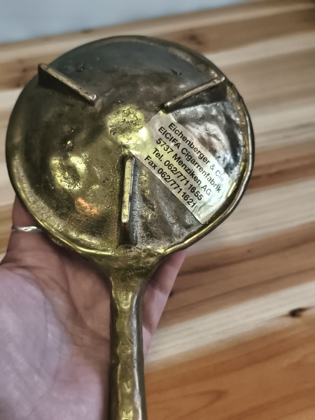 Portacenere: Aschenbecher Eichenberger & Cie Messing Vintage(A75) – Usato da Künten venduto da Schnaepplihuus 3