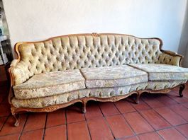 Antikes Sofa-Set mit 2 Sessel, Vintage Look, guter Zustand