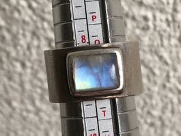 Massiver Silber Ring mit Mondstein 925