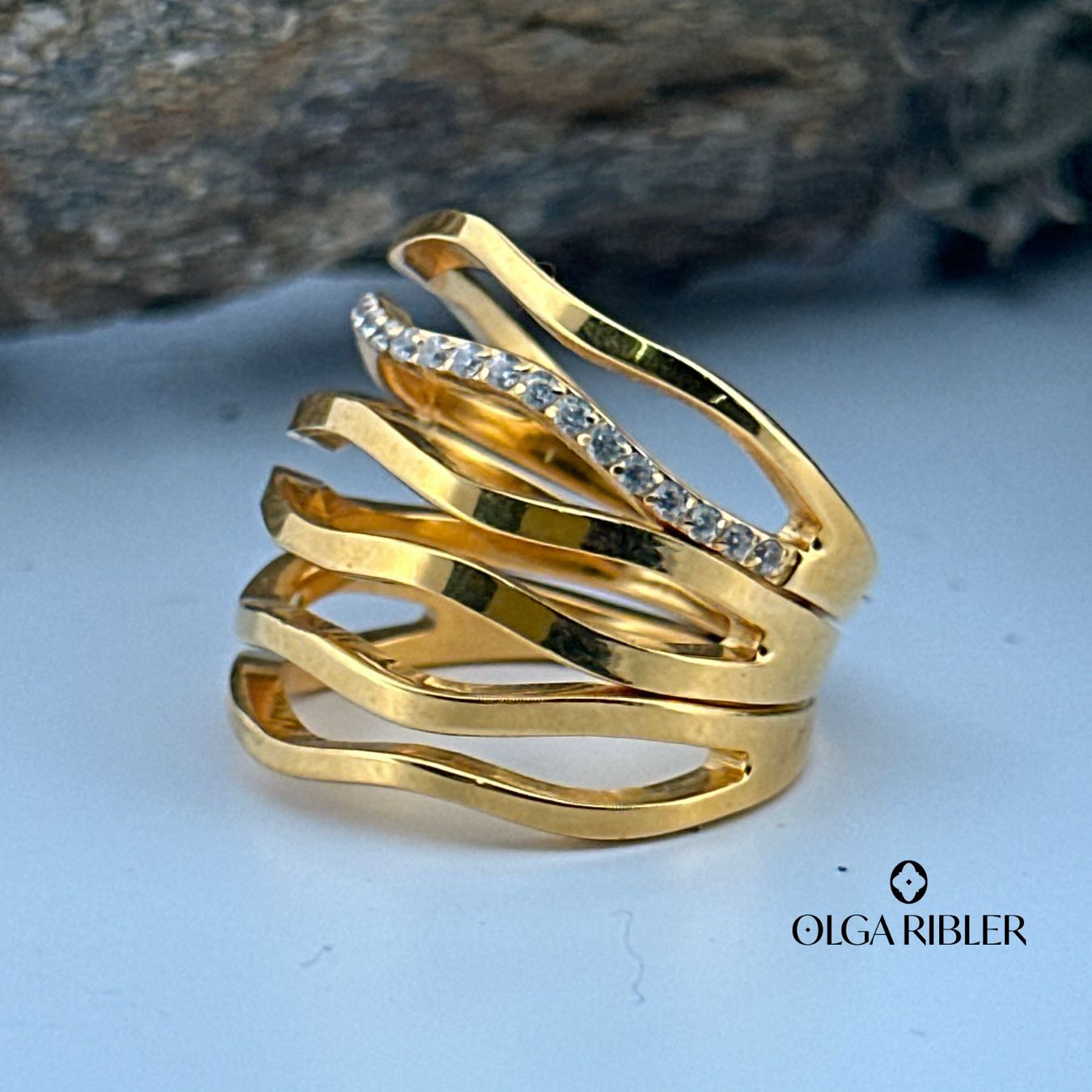 Olga Ribler Ringe: Edelstahl Ring mit Zirkonia,  Ringgrösse 51 – Neu (gemäss Beschreibung) aus Luzern von Schmuckoutlet 2