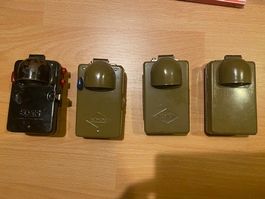 4 alte spezielle Militär Armee Taschenlampen schwarz grün