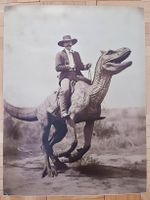 Dinosaur Cowboy Poster A3