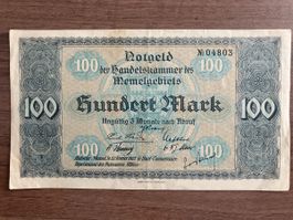 100 Mark Memel banknote - Rare historical collectible