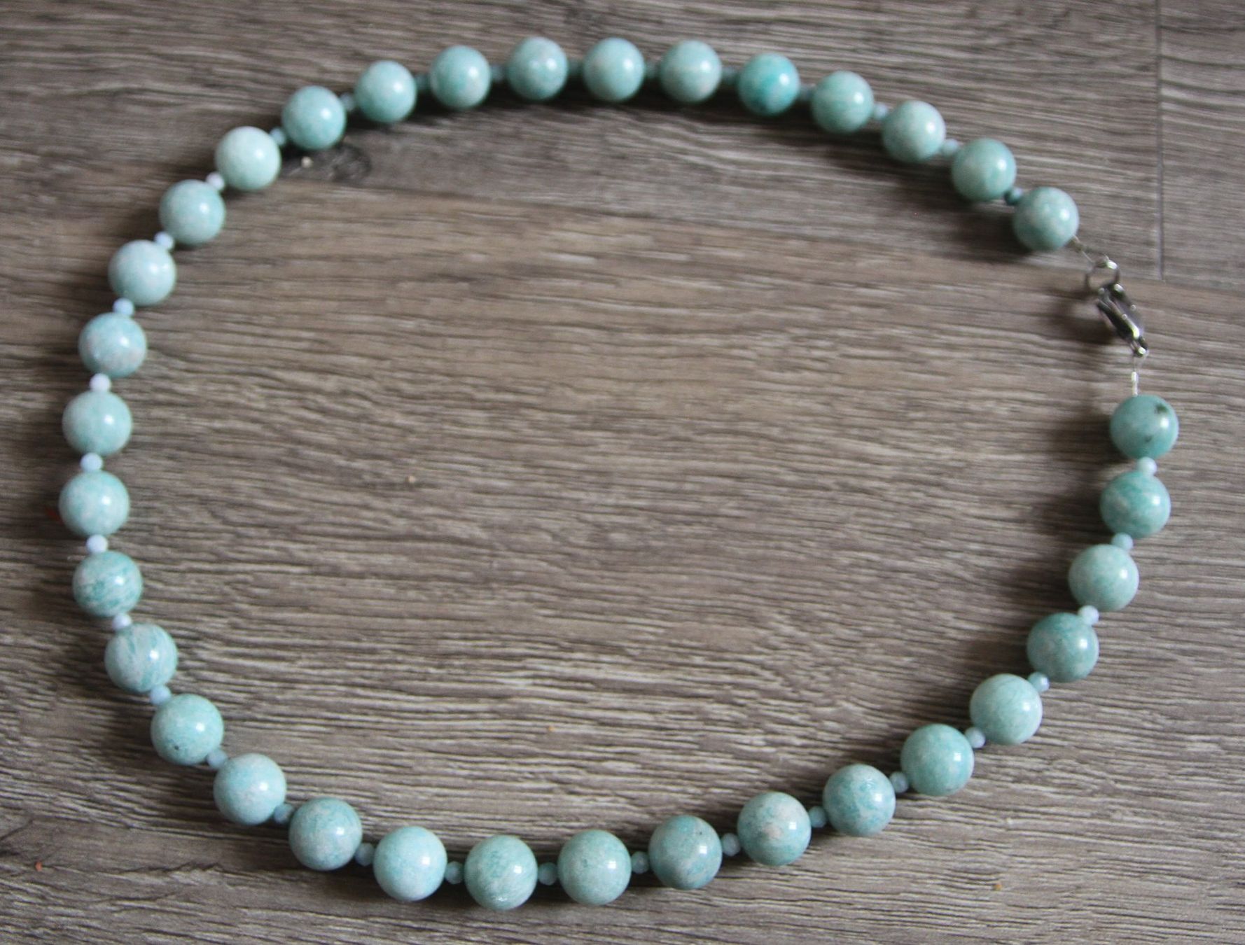 Catenine: NEU: Amazonit Schmuck Kette Collier Edelstahl Verschluss – Nuovo (secondo la descrizione) da Matten b. Interl venduto da EdelsteineInterlaken 2