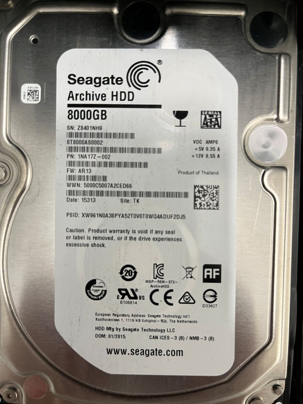 Seagate Dischi rigidi: Seagate SATA 8TB – Usato da Bettwil venduto da man_kys8