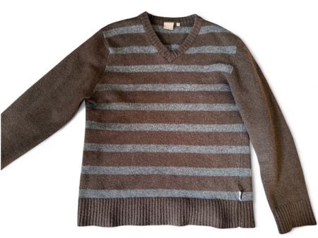 Vintage gestreifter Wolle Pullover
