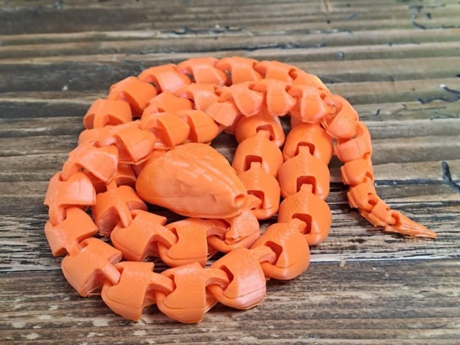 3D Druck Schlange Beweglich - Realistisches Schlangen Spielzeug Blau-Grün