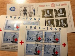 Lot mit 12 Blocks Schweiz und FL postfrisch und gestempelt