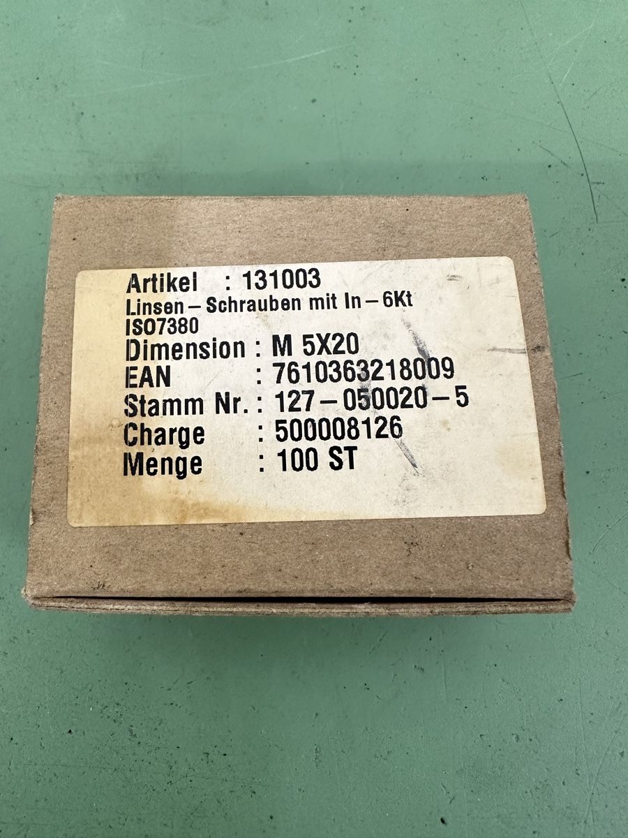 Tutti gli attrezzi:  SchraubenSocket Head Cap Screws M 5x20  – Nuovo (secondo la descrizione) da Aarberg venduto da SNMachines