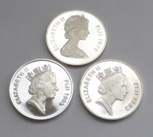 FIJI - 3x10$ 1978 & 2x1993 ELISABETH II - 2,7 oz fine silver