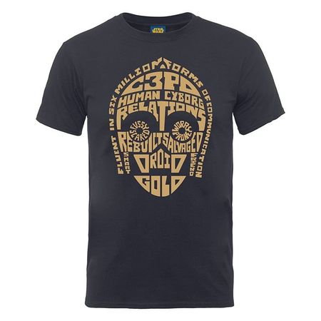 Star Wars - T-Shirt C3-P0 Text Head (M)