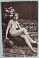 Alte erotische Akt Postkarte, um 1910, Rarität!