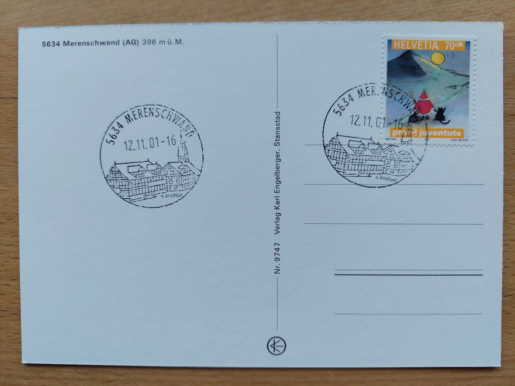Ansichtskarten: AK Merenschwand 4-bildrig gestempelt 12.11.01 – Gebraucht aus Obfelden von Foto_Bild_Kunst_Buch 1