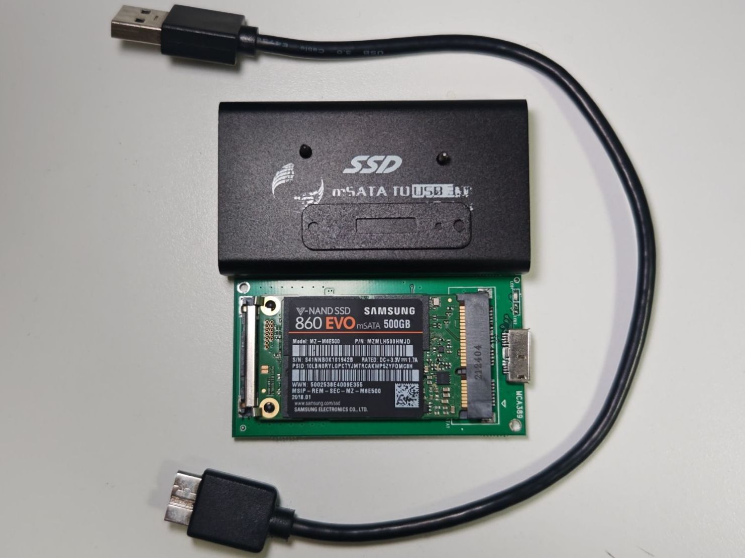 Samsung Dischi rigidi: Samsung 860EVO 500GB mSATA SSD with enclosure – Usato da Untersiggenthal venduto da yuc_kf2h