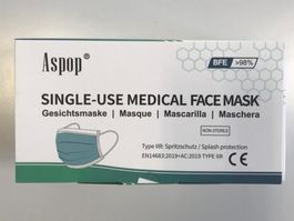 10 x Aspop OP-Masken Typ IIR – 50 Stück, abgelaufen