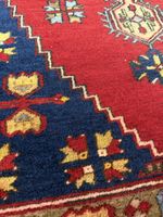 Orientteppich rot-blau Handgeknüpft vintage 217x115cm