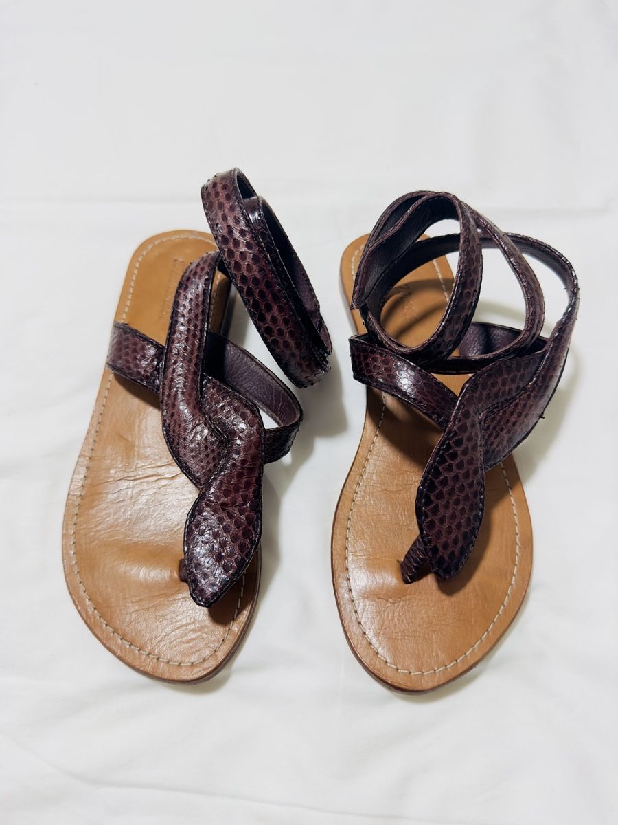 Scarpe da donna: Handmade Bali Snake-Leather Ankle Wrap Sandals EU38 – Usato da Zürich venduto da Curated.Chapters 3