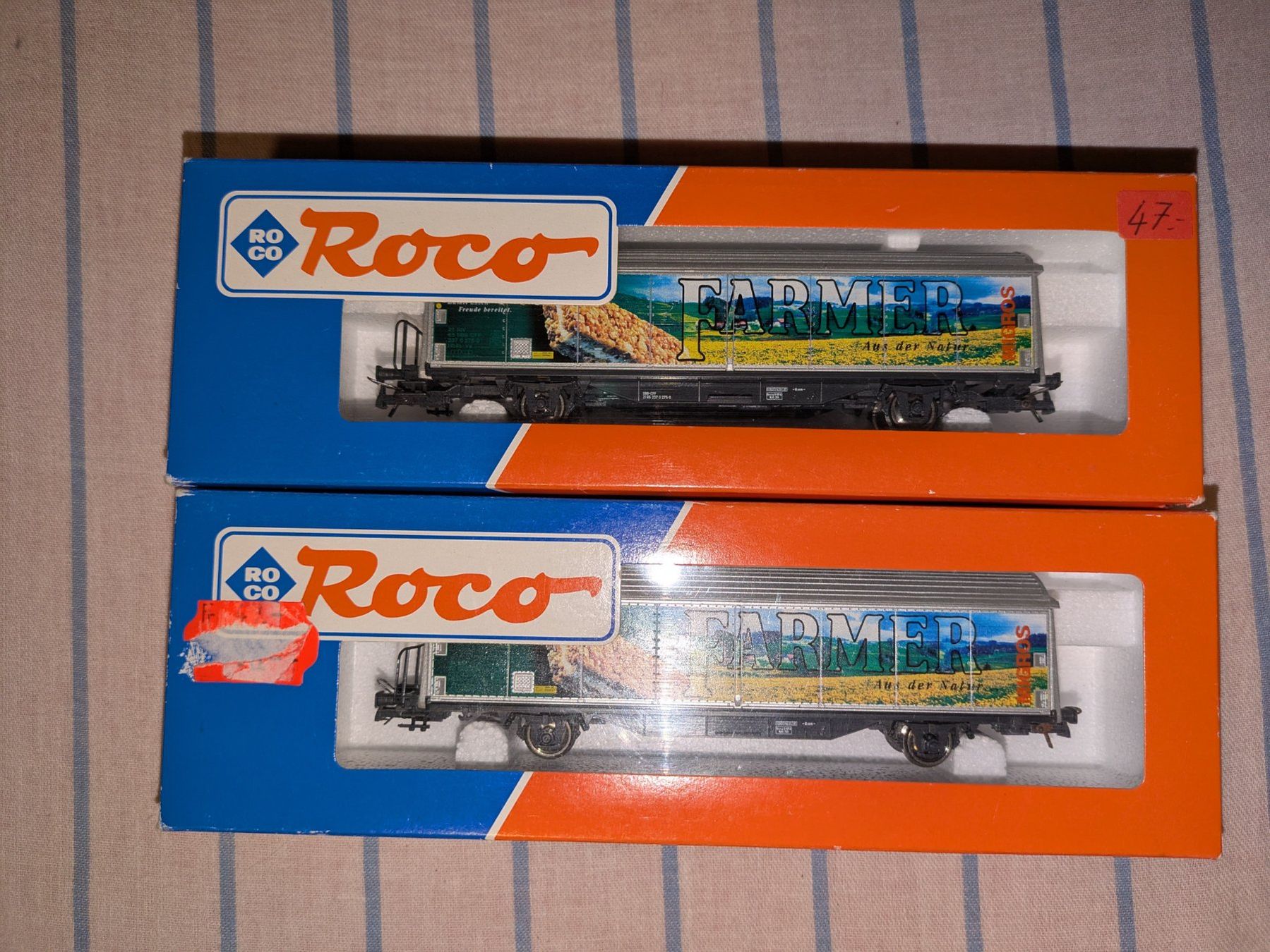 Roco Modelleisenbahnen: 2 wagons Roco HO Hbils Farmer – Gebraucht aus Perroy von juj619