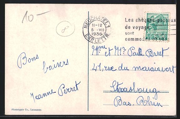 Cartoline postali: Neuchâtel, Bateau-Salon Le Neuchâtel,  – Usato da Berlin venduto da bartko-reher 1