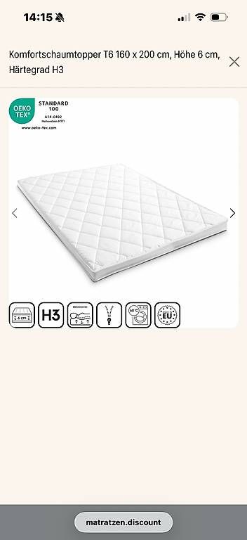 Matelas: Topper Nageneu und original verpackt – D'occasion à Obbürgen par bugi6868 3