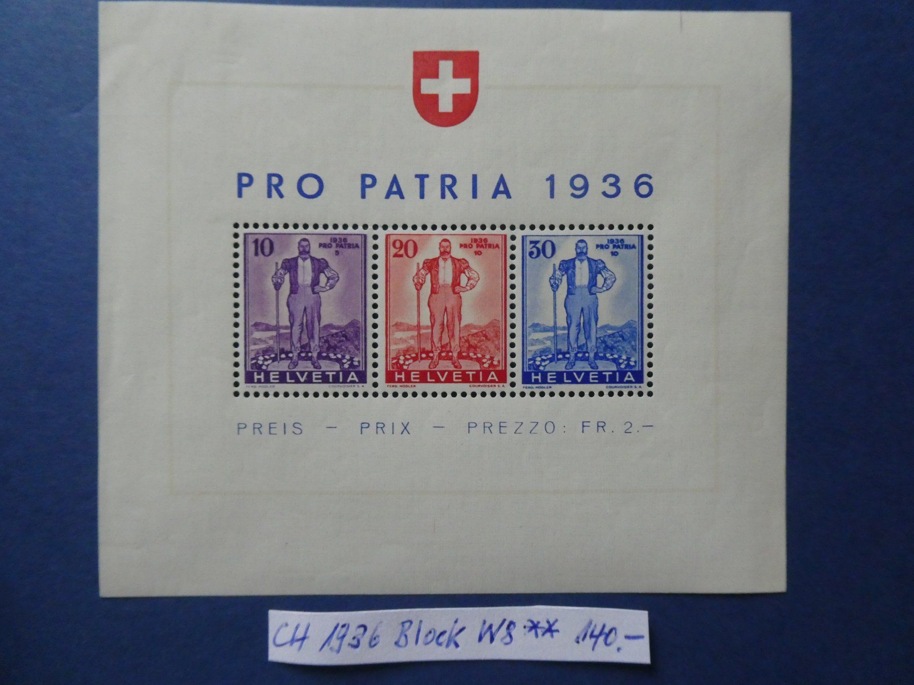 Tous les timbres: CH 1936 Block Nr. W8 postfrisch ** – D'occasion à Lausen par Herbamare01