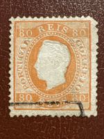 Timbre Portugal 80 reis tête roi bon état