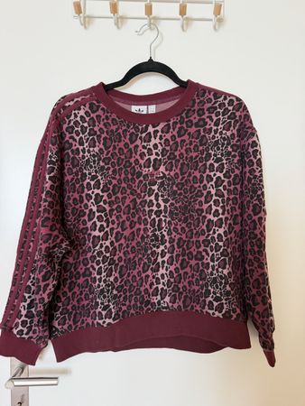 Adidas Sweatshirt Leo Muster rot Grösse S Neu!