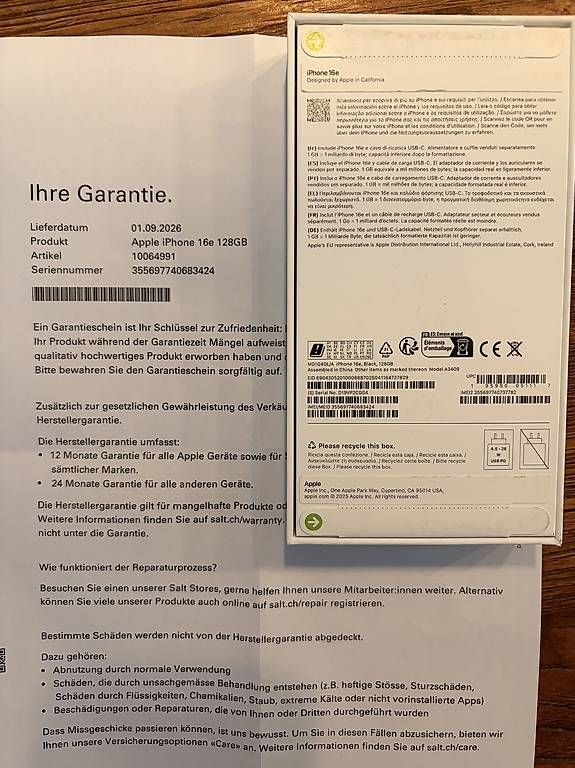 Telefoni cellulari / Smartphones: Iphone 16e 128gb schwarz – Nuovo e nell'imballaggio originale da Jona venduto da eladod 1