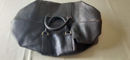 Vintage Reisetasche Echtleder schwarz