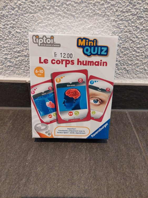Ravensburger Tiptoi® Mini Quiz – Il Corpo Umano, Gioco Educativo Interattivo Per Bambini Dai 6 Anni, Versione Francese