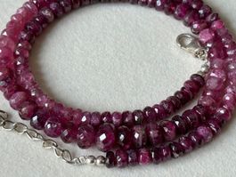 Collier mit Pink-Turmalin 44 cm, NEU