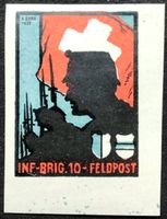 Soldatenmarke 1.WK, Inf Brig 10, Reklame, ges, Wi 4.Div 7-2