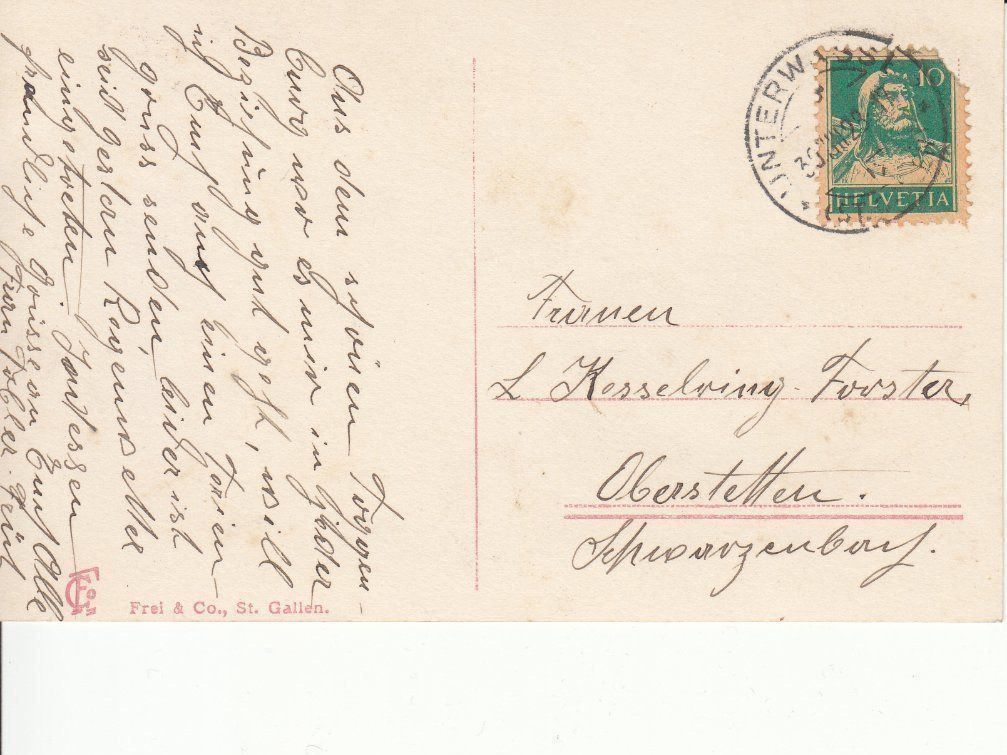Cartoline postali: Unterwasser, 1928 – Usato da Bürglen TG venduto da StampGraf 1