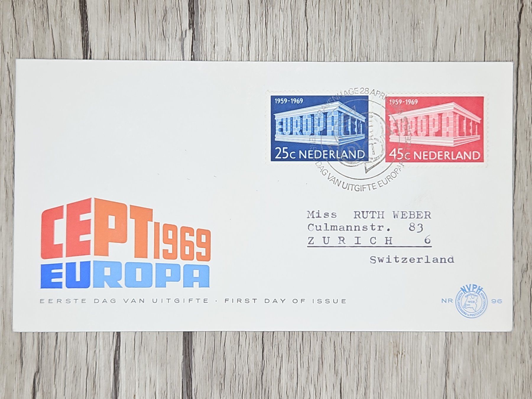 Tutti i francobolli: CL14 Enveloppe + Timbre Pays-Bas 1969 – Usato da Cousset venduto da Patrick_Collections