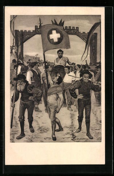 Cartoline postali: Ferdinand Hodler: Der Schwingerumzug, mi – Usato da Berlin venduto da bartko-reher