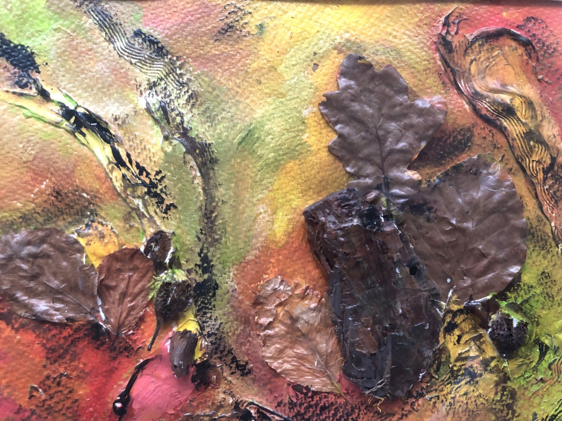 Dipinti: Collage auf Papier - "Spätherbst" - signiert und datiert – Usato da Schaffhausen venduto da durruti 2