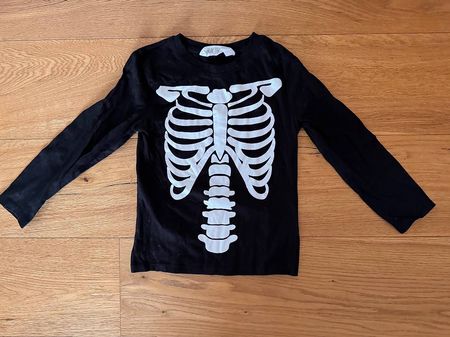 H&M Halloween Skelett Shirt, Grösse 110/116, Top Zustand!