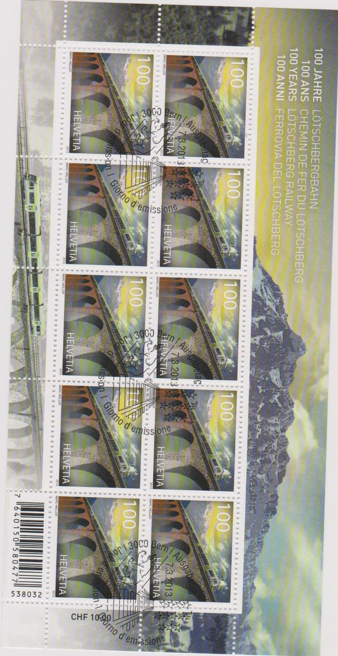 Alle Briefmarken: Lötschbergbahn 1 KB  1er jour ET – Gebraucht aus Lausanne von Whorvath