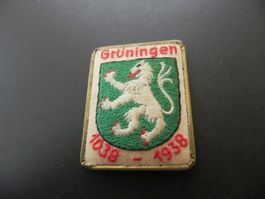 Altes Stoff Abzeichen 900 Jahre Grüningen 1938