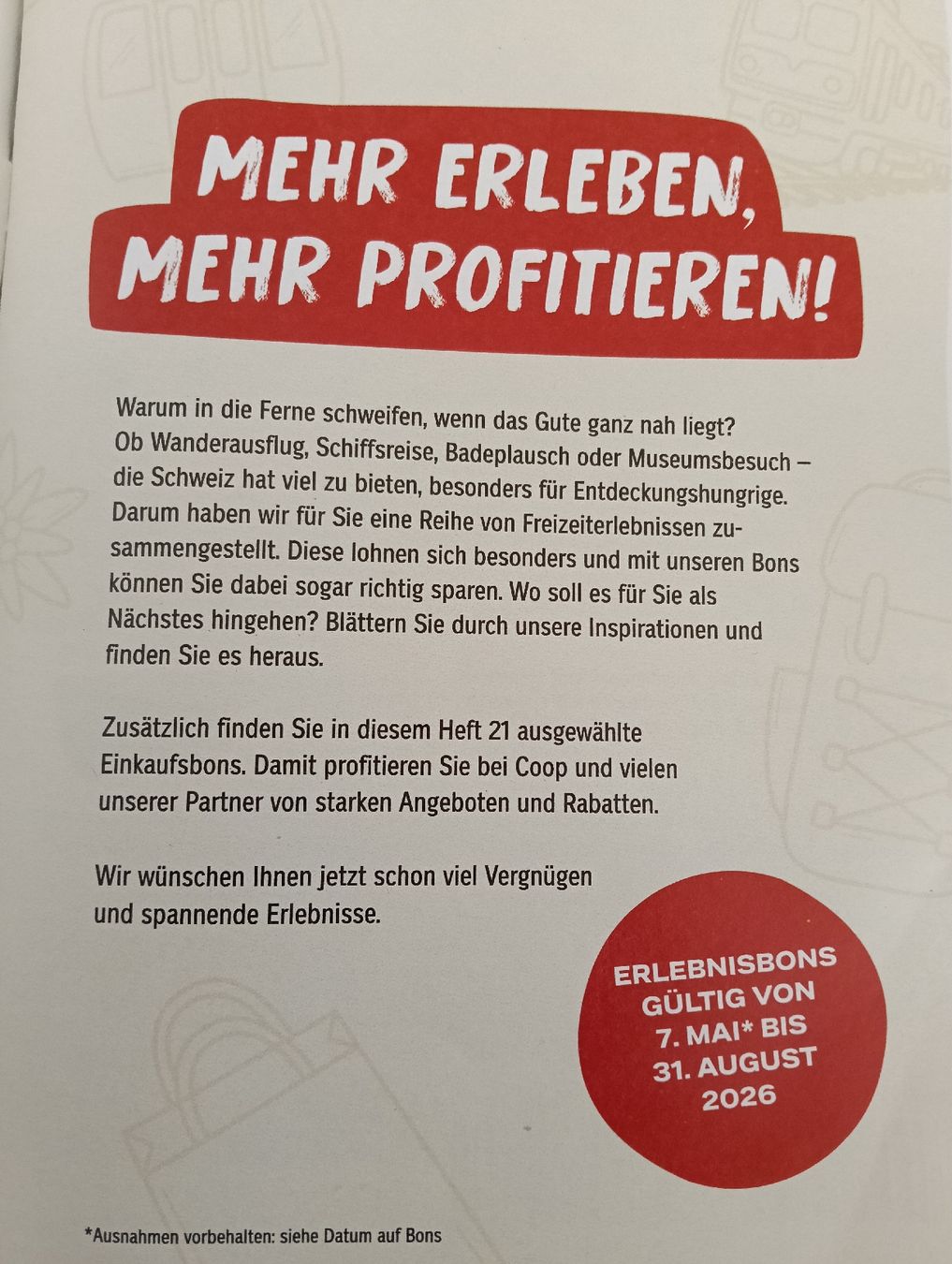 Buoni: Coop 40 Erlebnisbons Schweiz – Usato da Arnegg venduto da Gesi1 2