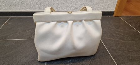 Elegante Vintage Handtasche Weiss, Retro Style