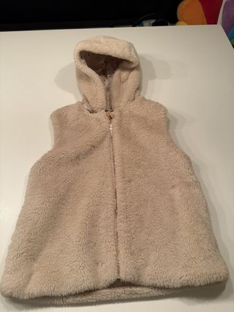 H&M Faux Fur Vest Beige Kids Size 134-140 Good Condition