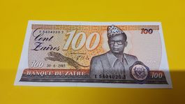 100 Cent Zaires Banknote, Jahrgang 1985, Top