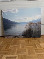 Quadro su tela paesaggio lago montagne usato buono